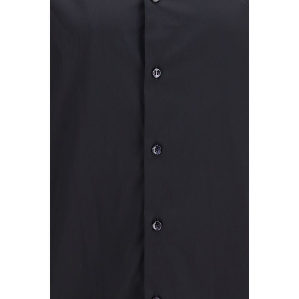 Giorgio Armani Black Cotton Dress Shirt