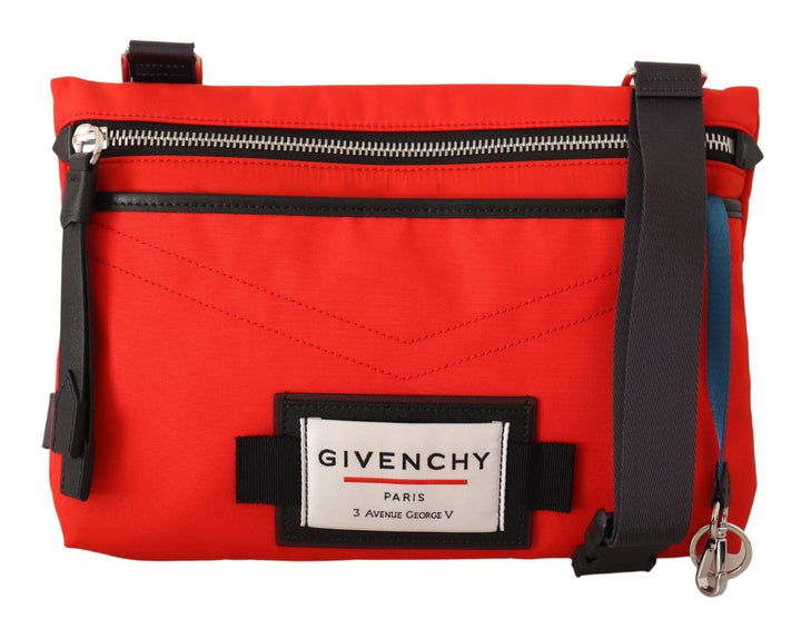 Men’s Givenchy Red Polyamide Downtown Flat Crossbody Bag