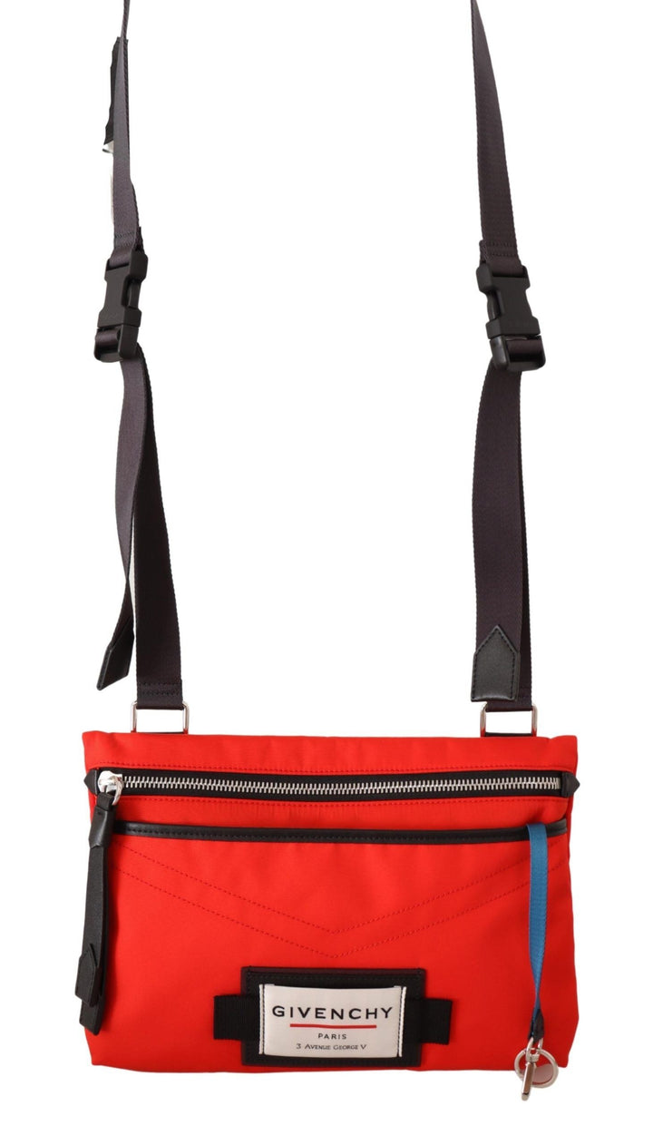 Men’s Givenchy Red Polyamide Downtown Flat Crossbody Bag