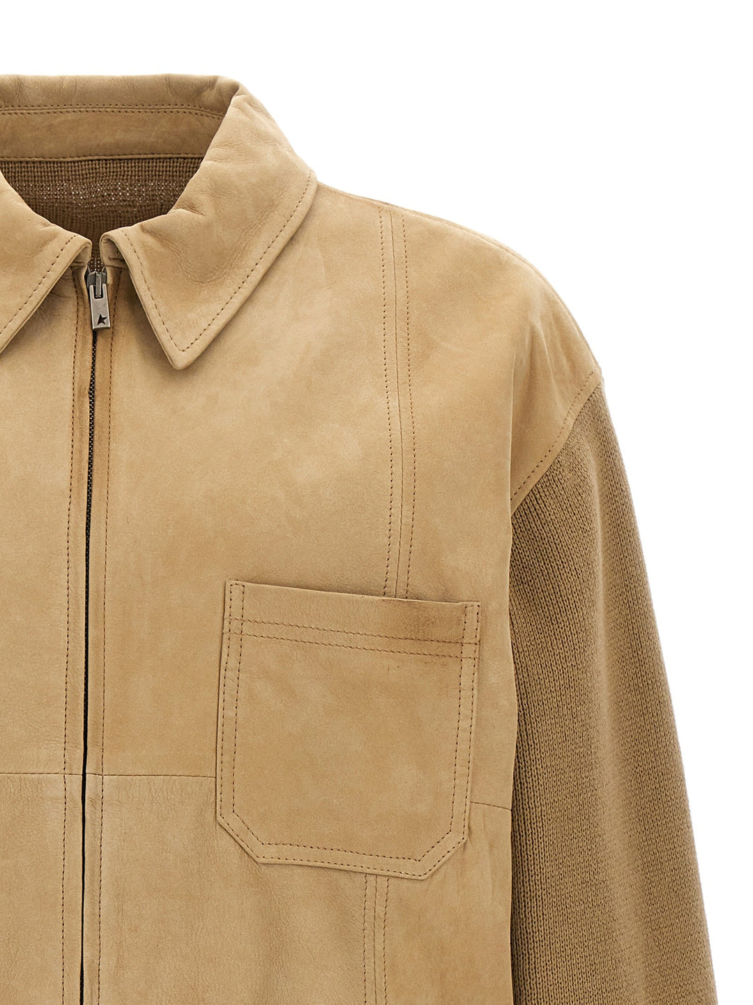Men’s Golden Goose Beige Cowhide Leather Jacket