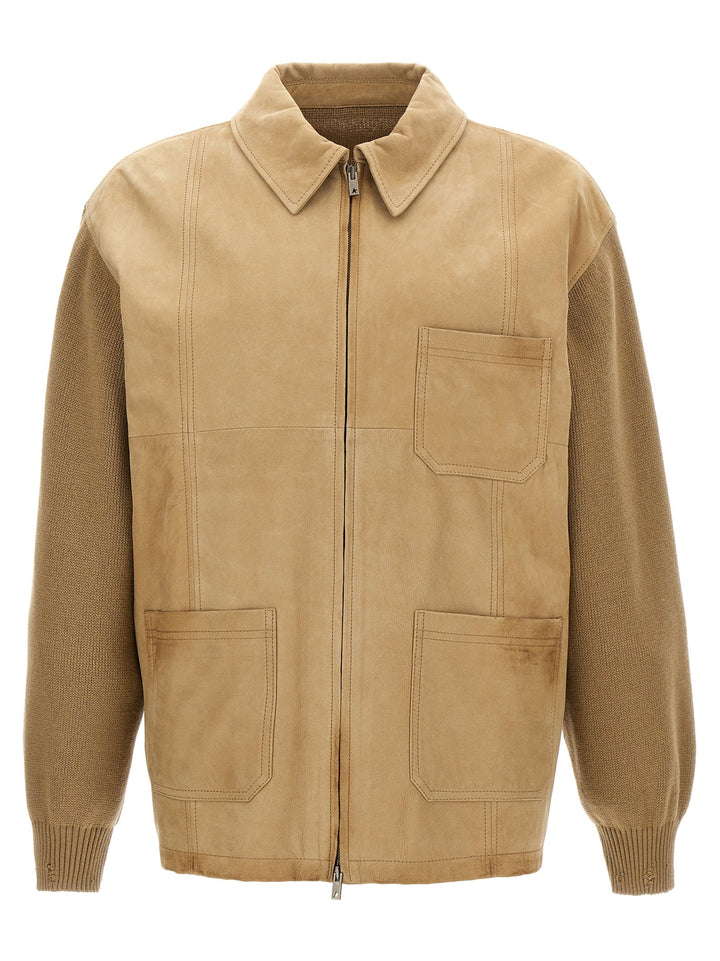 Men’s Golden Goose Beige Cowhide Leather Jacket
