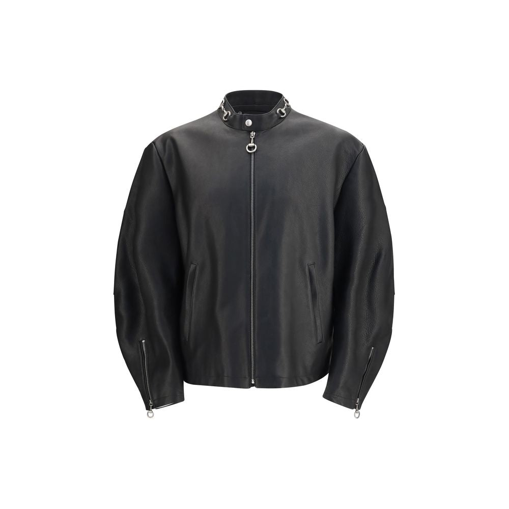 Men’s Gucci Black Calf Leather Bos Taurus Biker Jacket
