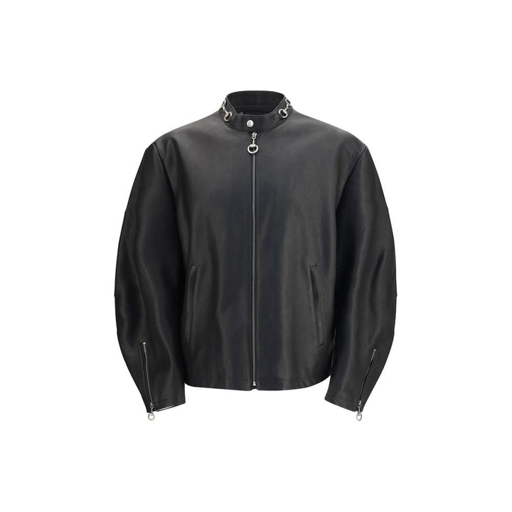 Men’s Gucci Black Calf Leather Bos Taurus Biker Jacket