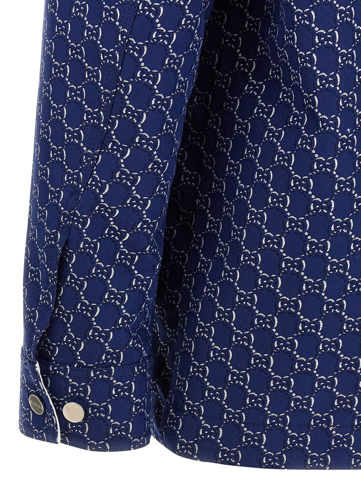Men’s Gucci Blue Cotton Biker Jacket