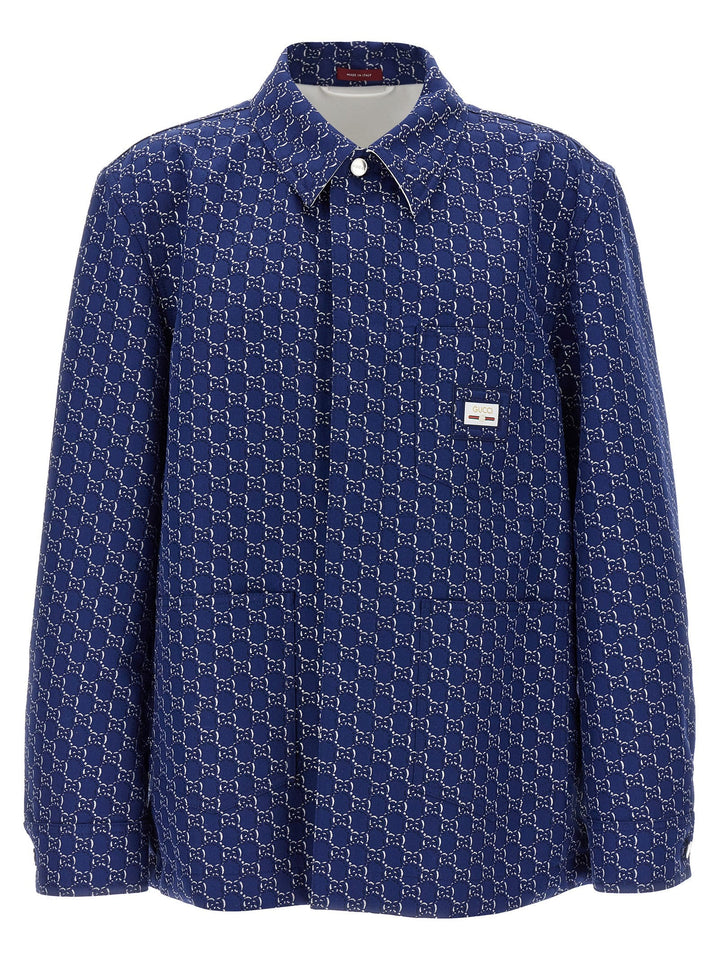 Men’s Gucci Blue Cotton Biker Jacket