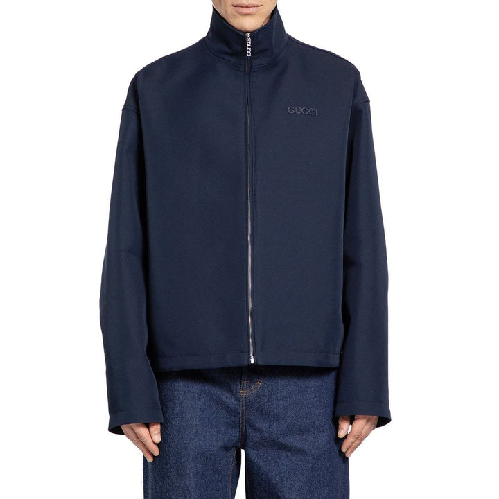 Gucci Blue Marabou Full-Length Jacket