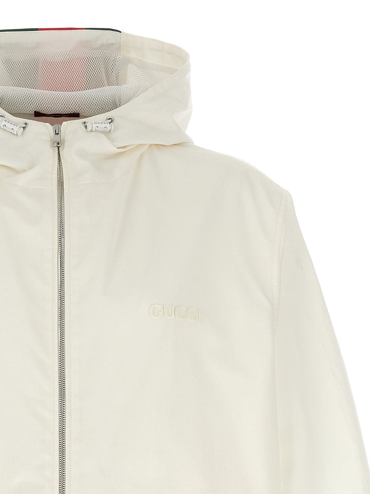 Men’s Gucci White Cotton Shell Jacket