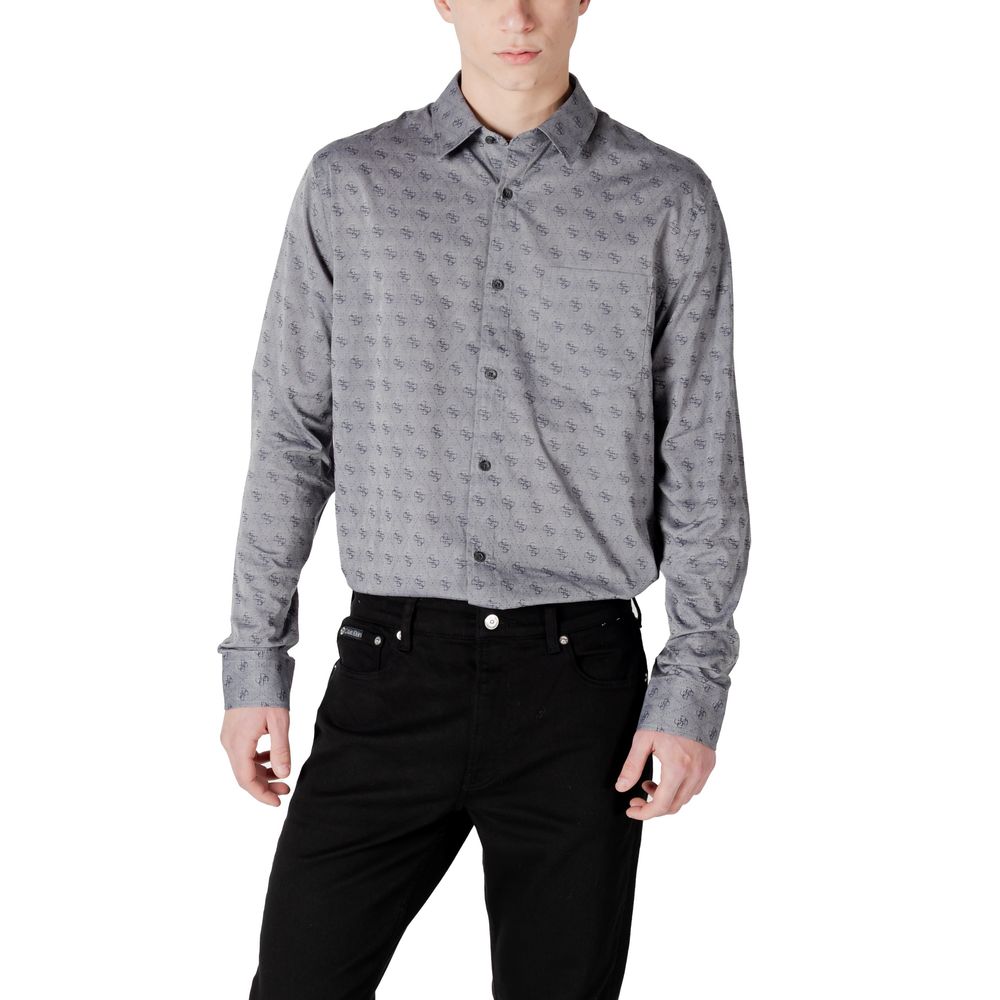 Men’s Guess Gray Cotton Dress Shirt
