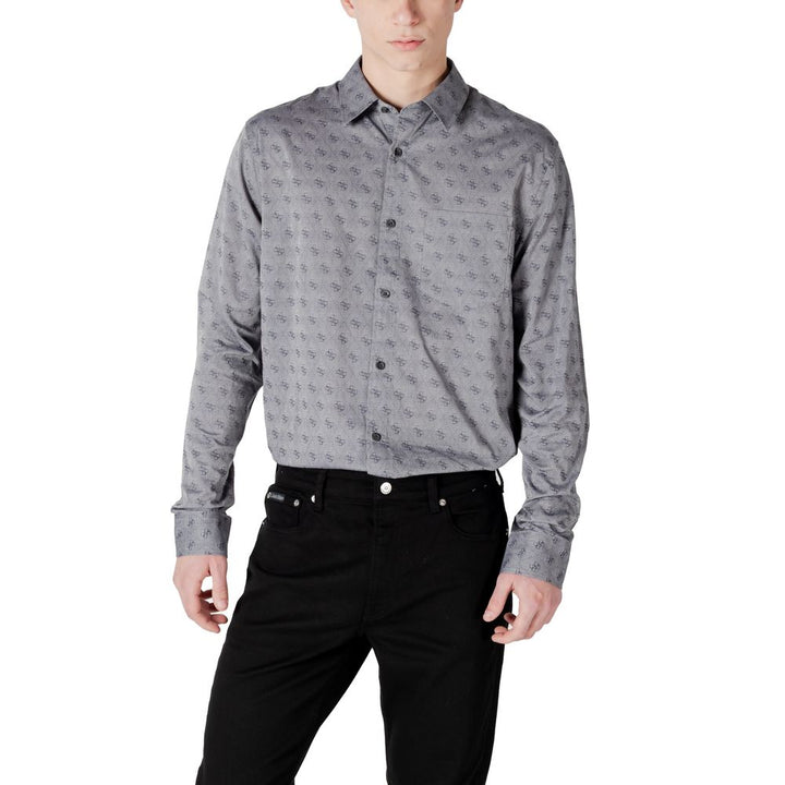 Men’s Guess Gray Cotton Dress Shirt