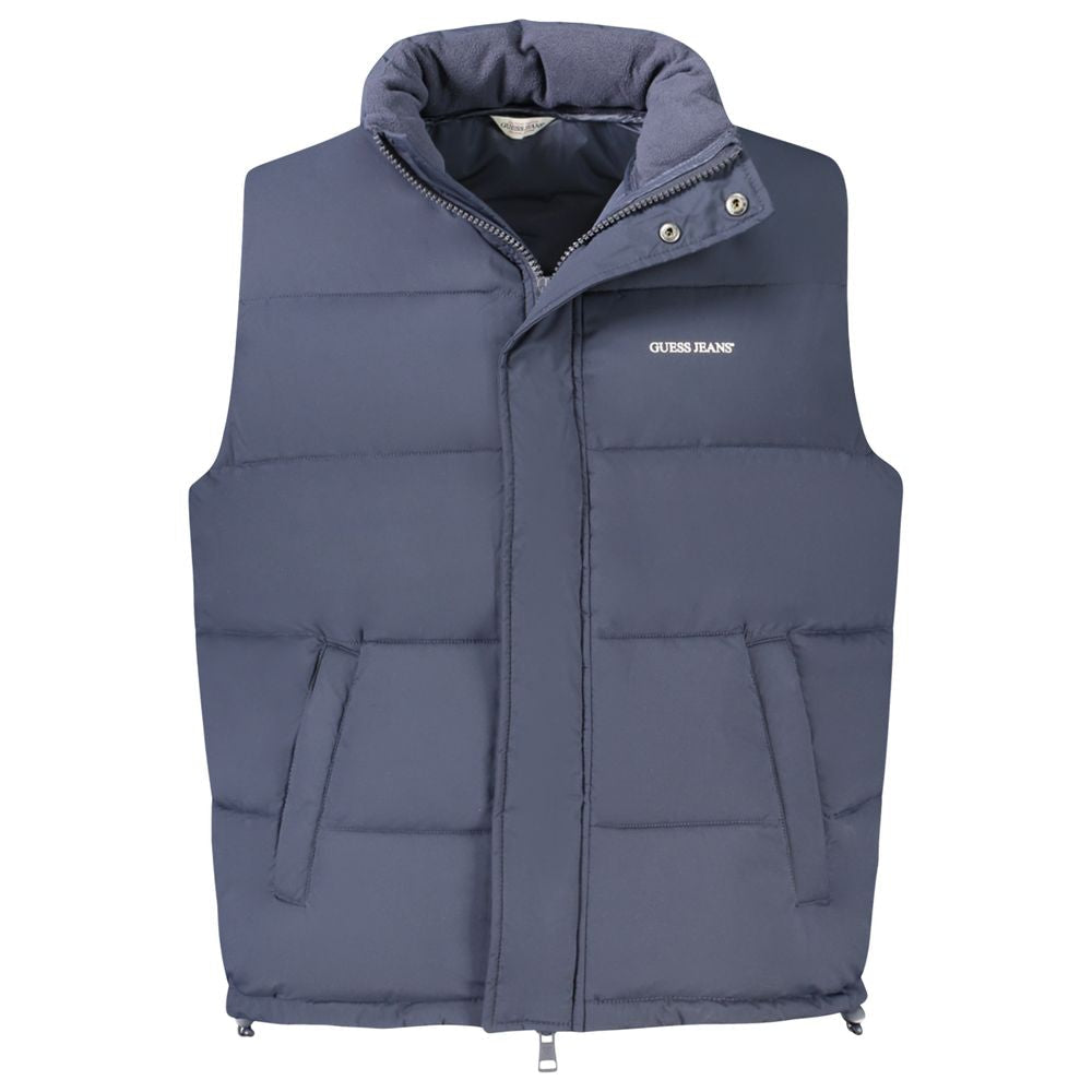 Men’s Guess Jeans Blu Polyester Sleeveless Jacket