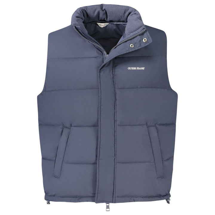 Men’s Guess Jeans Blu Polyester Sleeveless Jacket