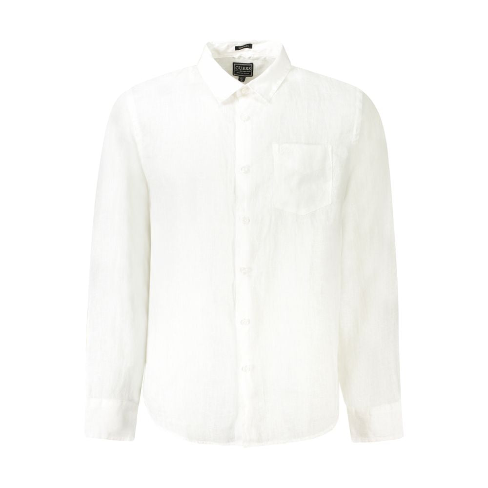Men’s Guess Jeans White Linen Mens Shirt