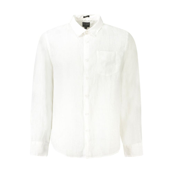 Men’s Guess Jeans White Linen Mens Shirt