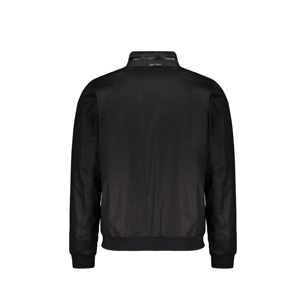 Men’s Herno Black Cotton Full-length Jacket