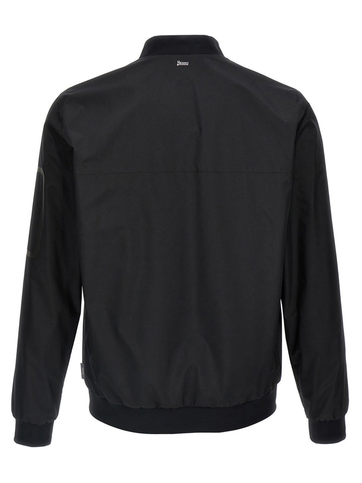 Men’s Herno Black Polyester Bomber