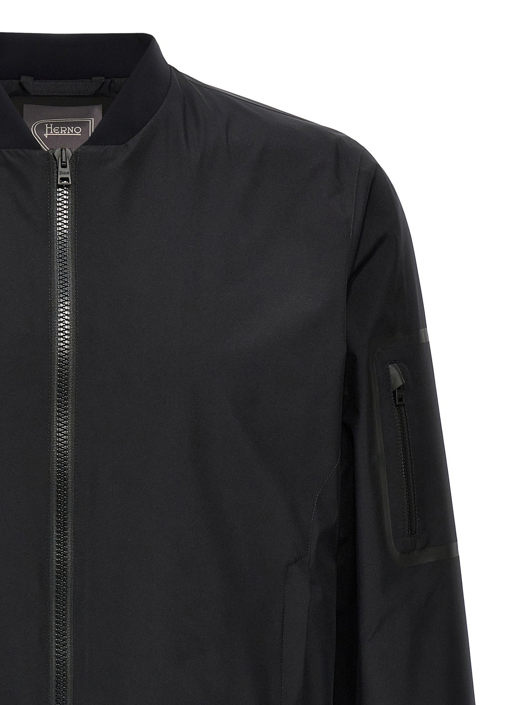 Men’s Herno Black Polyester Bomber