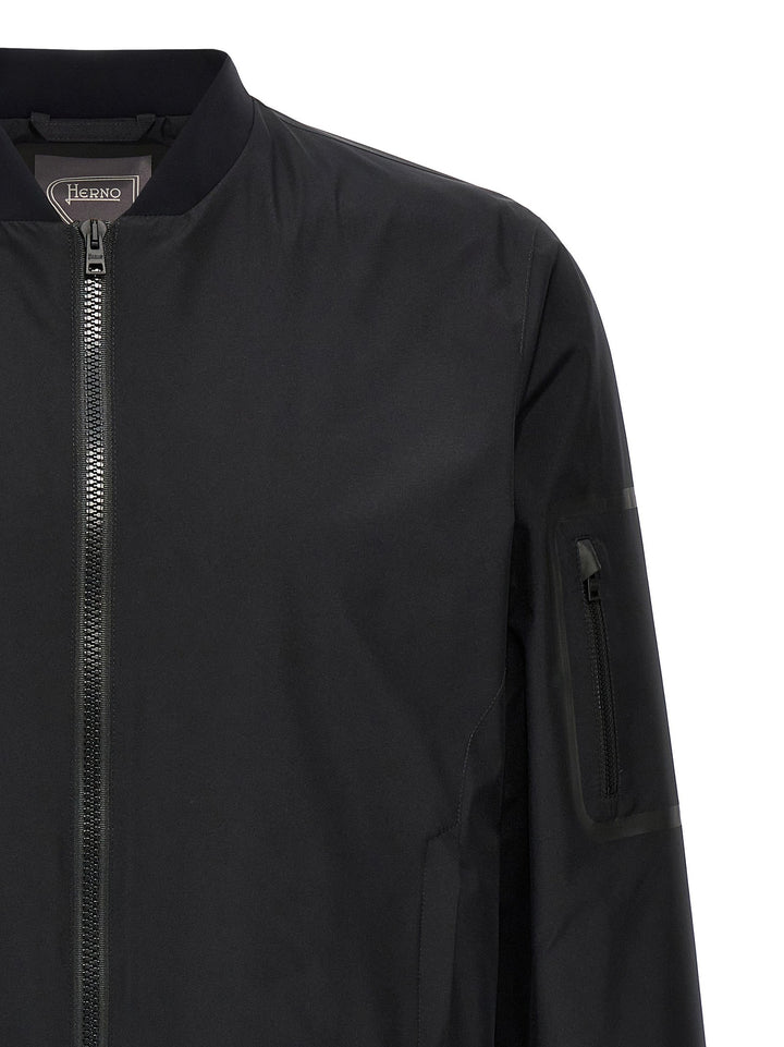 Men’s Herno Black Polyester Bomber