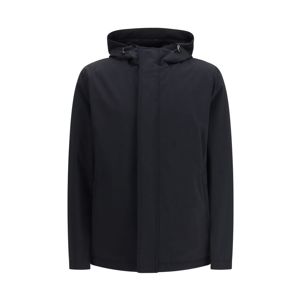 Men’s Herno Black Polyester Full-length Jacket