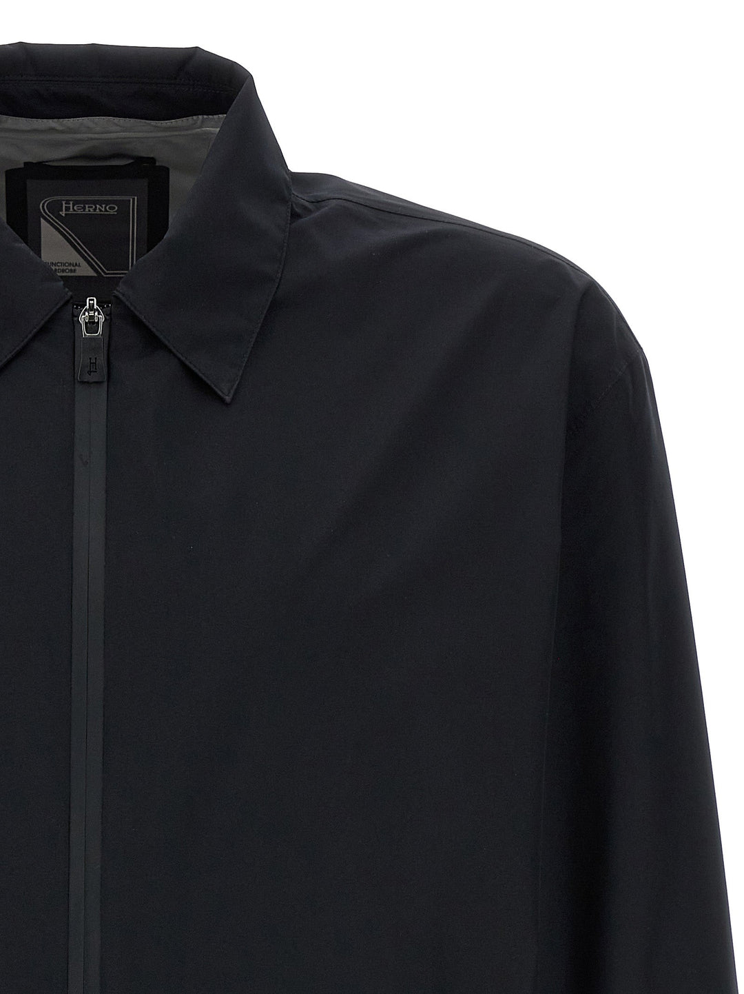 Men’s Herno Black Polyester Shell Jacket