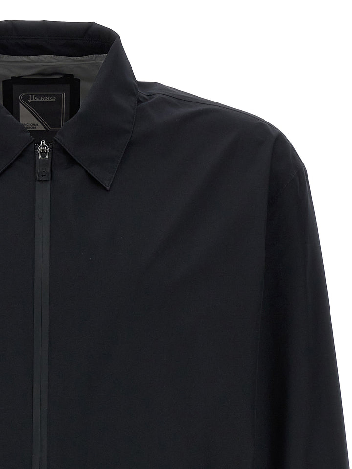 Men’s Herno Black Polyester Shell Jacket