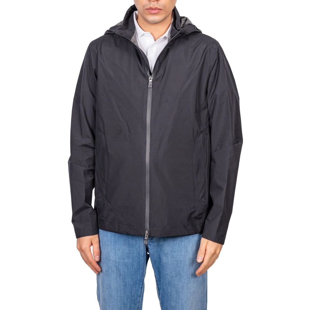 Men’s Herno Black Polyester Shell Jacket