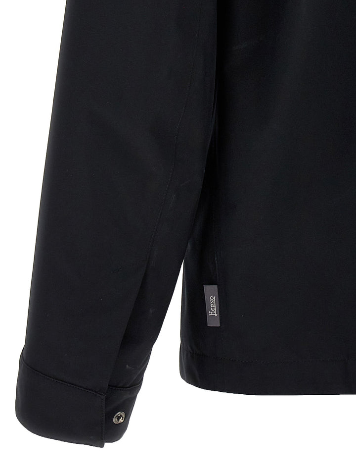Men’s Herno Black Polyester Shell Jacket