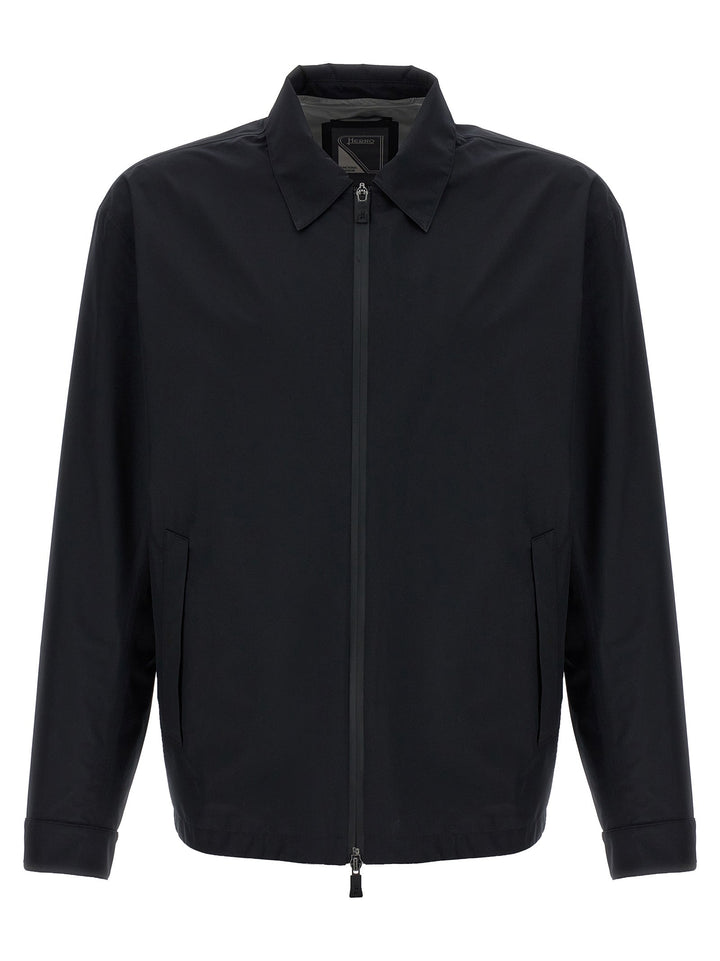 Men’s Herno Black Polyester Shell Jacket