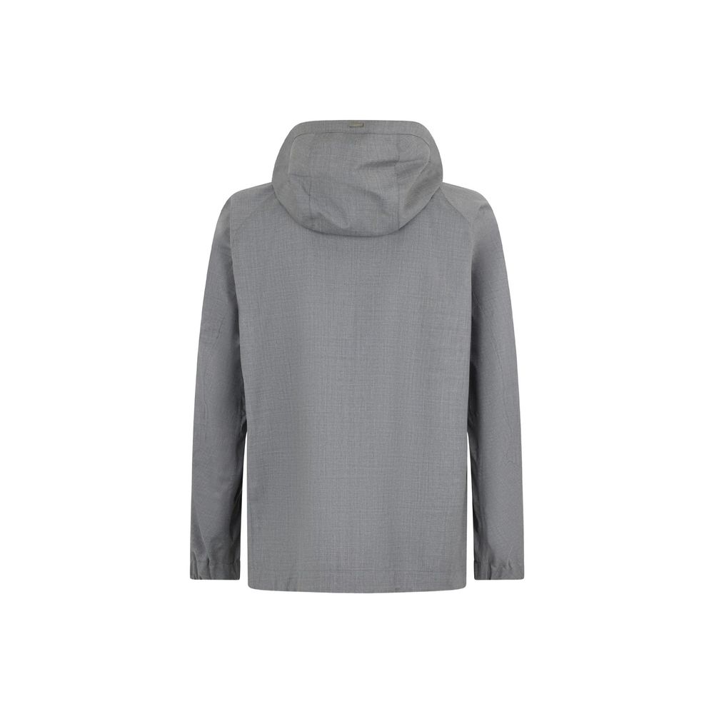 Men’s Herno Gray Virgin Wool Shell Jacket