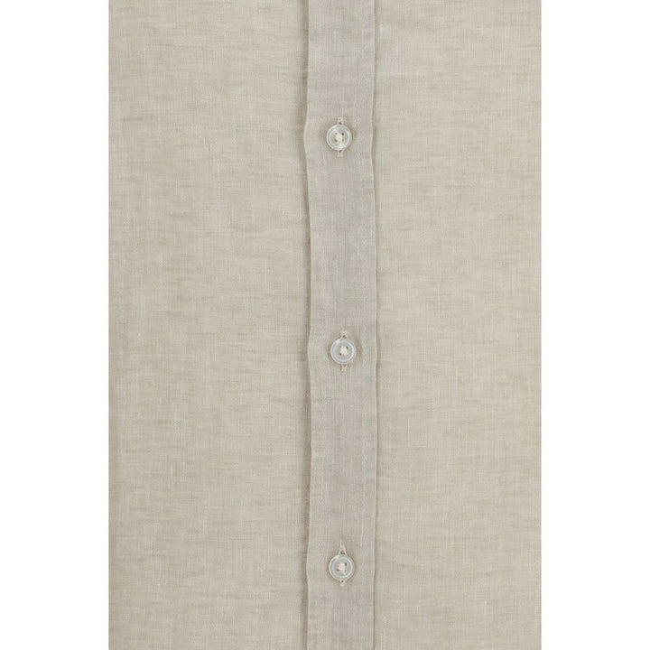 Hugo Boss Black Beige Linen Dress Shirt