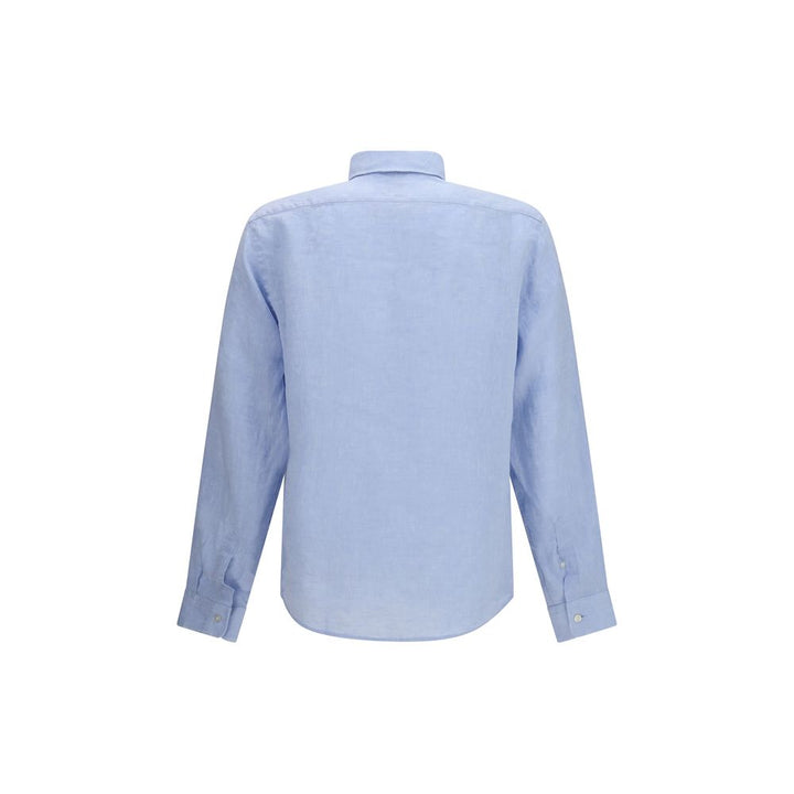 Hugo Boss Black Blue Linen Dress Shirt