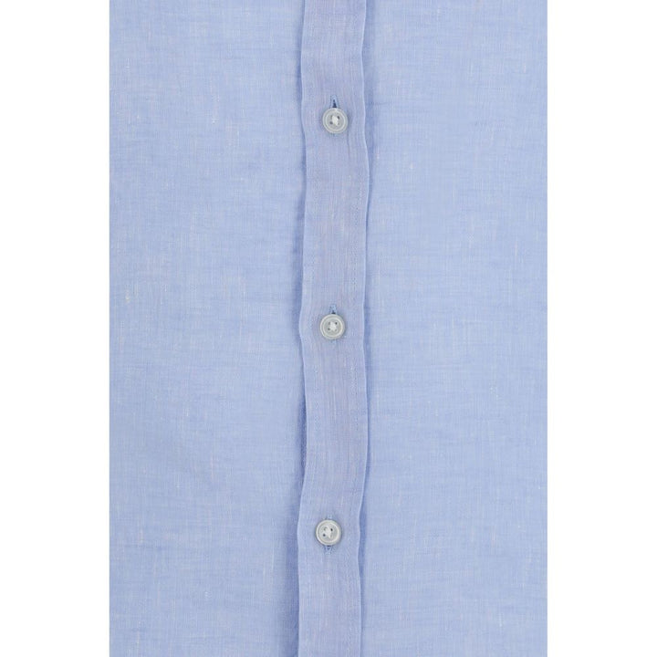 Hugo Boss Black Blue Linen Dress Shirt