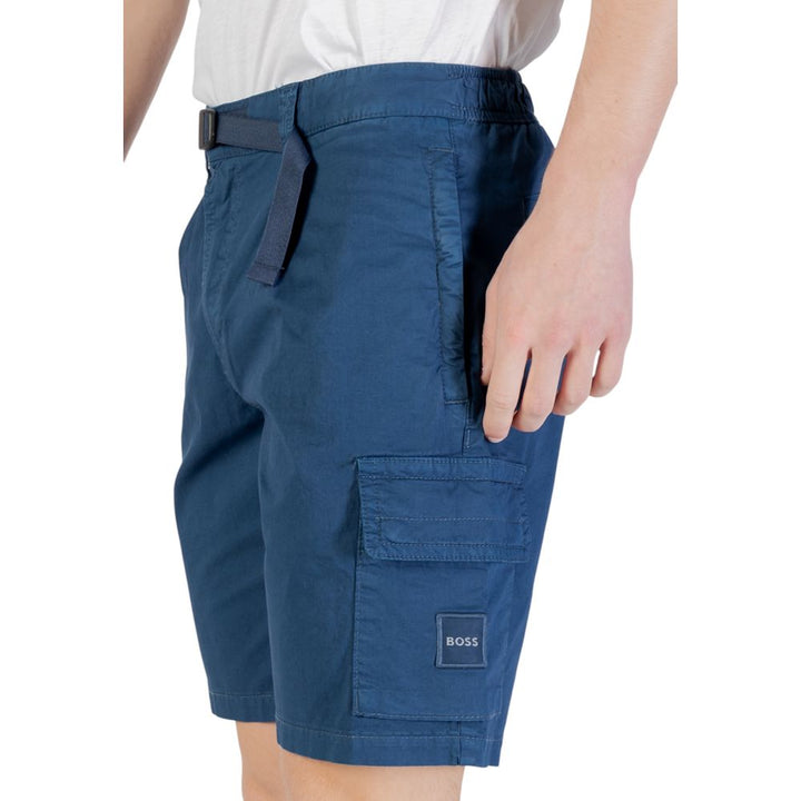 Men’s Hugo Boss Blue Cotton Bermuda Shorts