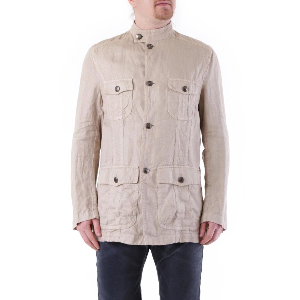 Men’s Husky Beige Linen Coat