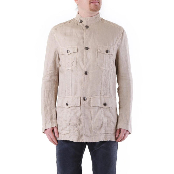 Men’s Husky Beige Linen Coat