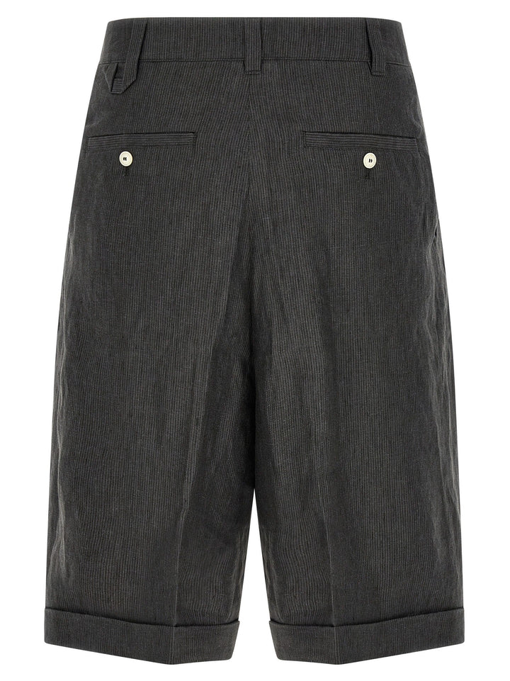 Jacquemus Gray Linen Bermuda Shorts