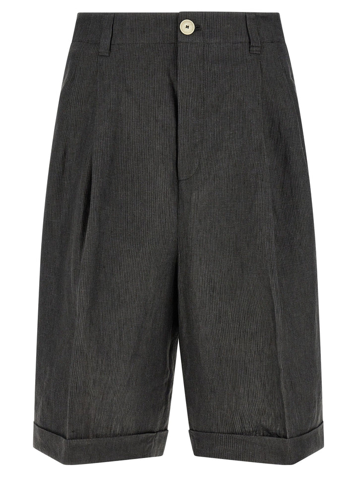 Jacquemus Gray Linen Bermuda Shorts