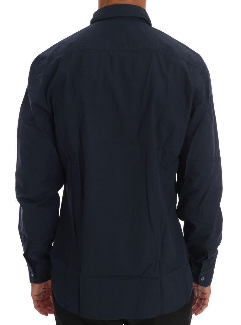 Men’s John Galliano Blue Casual Cotton Long Sleeve Shirt