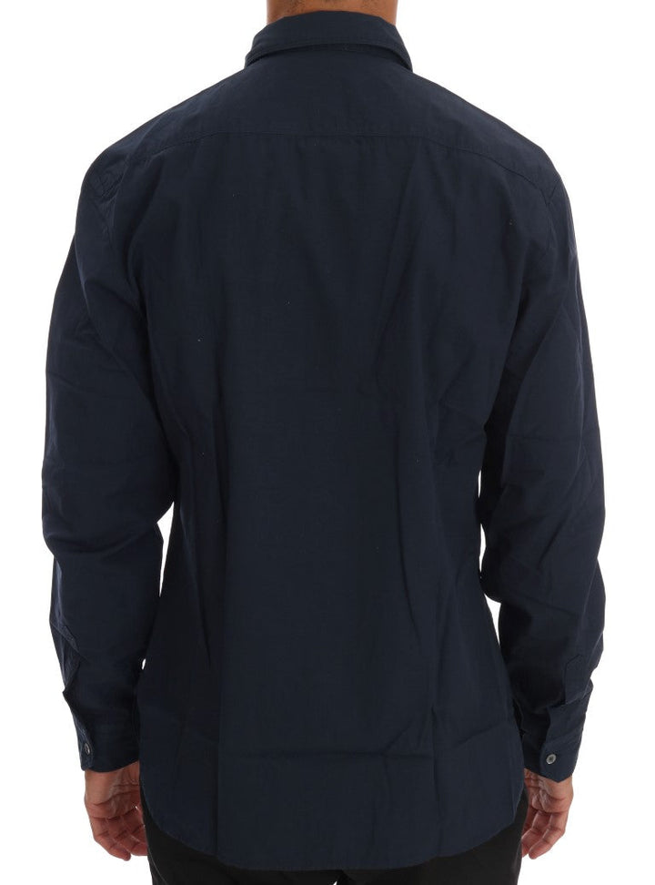 Men’s John Galliano Blue Casual Cotton Long Sleeve Shirt