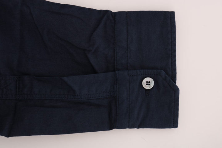 Men’s John Galliano Blue Casual Cotton Long Sleeve Shirt