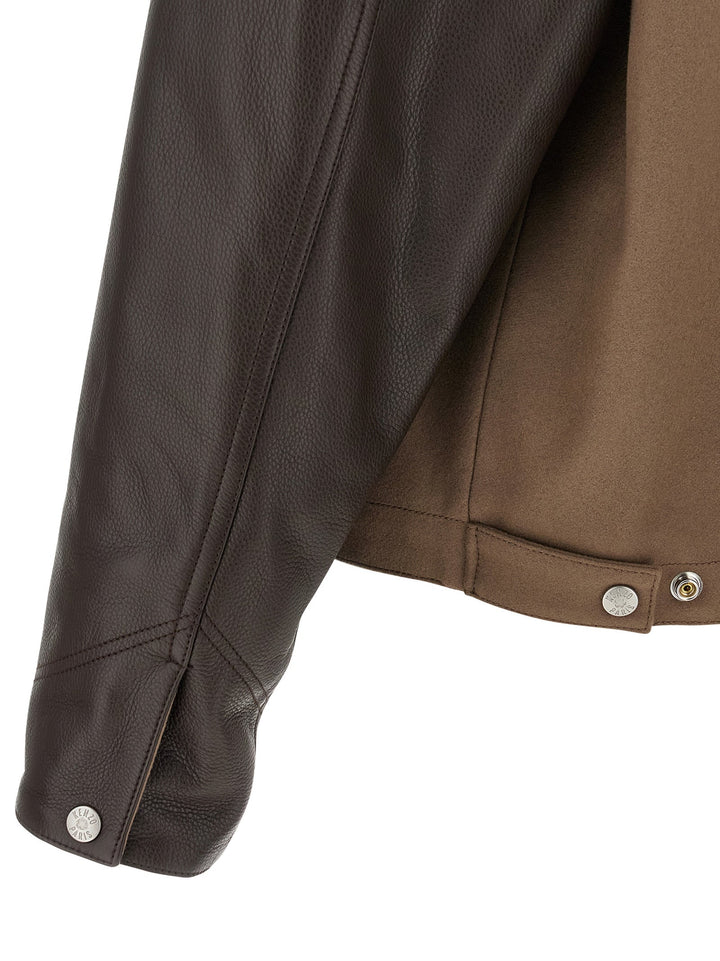 Men’s Kenzo Brown Virgin Wool Leather Jacket