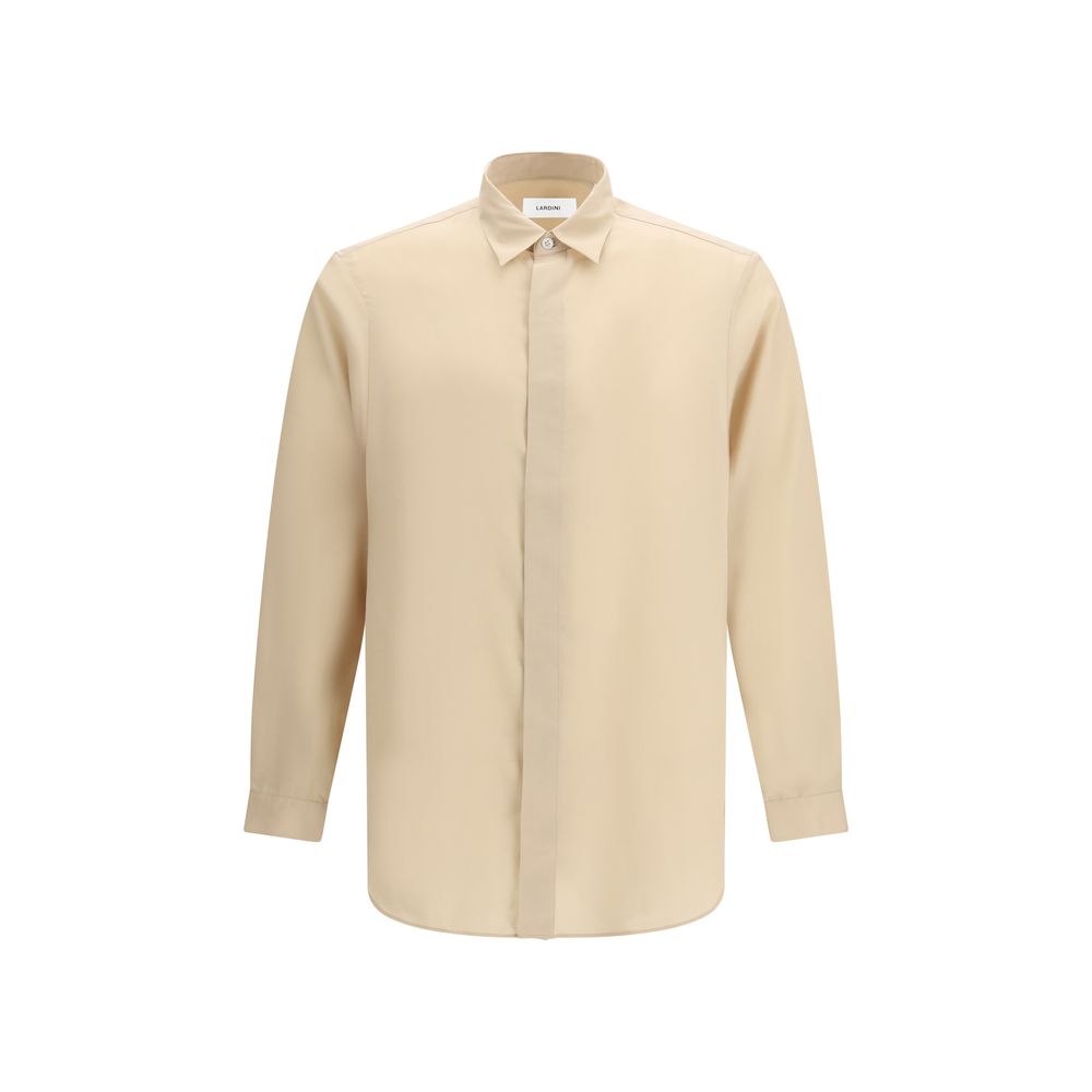 Men’s Lardini Beige Tencel Dress Shirt