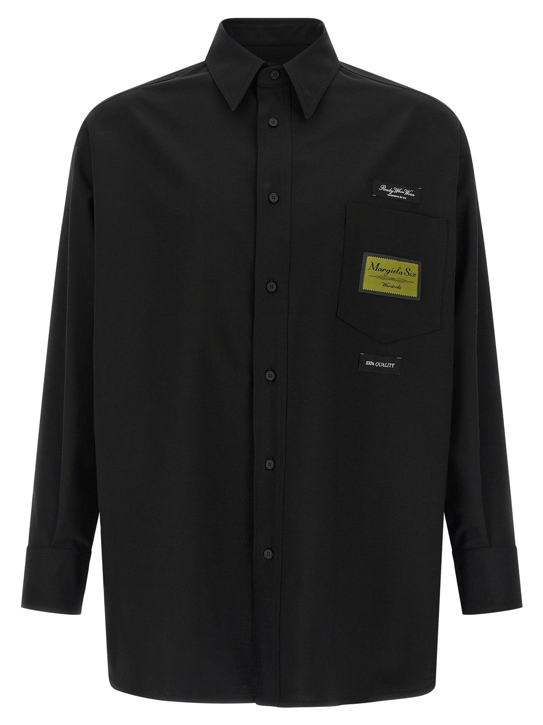 Mm6 Maison Margiela Black Polyester Blouse