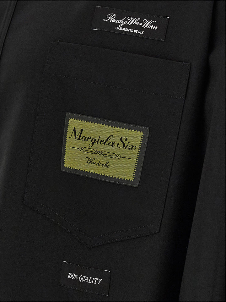 Mm6 Maison Margiela Black Polyester Blouse