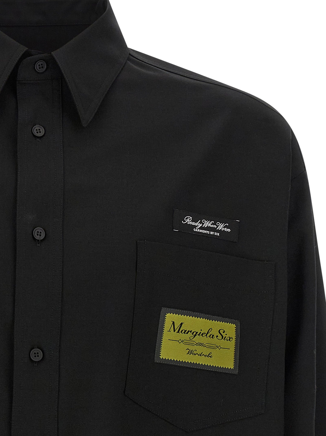 Mm6 Maison Margiela Black Polyester Blouse
