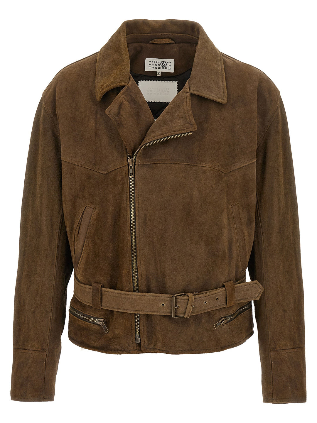 Men’s Mm6 Maison Margiela Brown Calfskin Leather Jacket