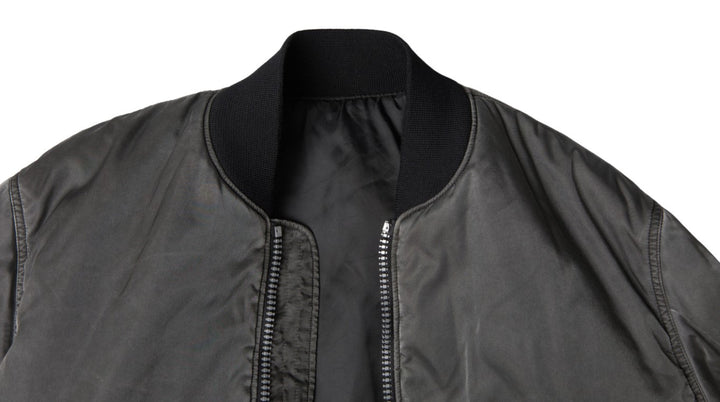 Men’s Mm6 Maison Margiela Gray Bomber Zipper Pocket Sleeves Jacket
