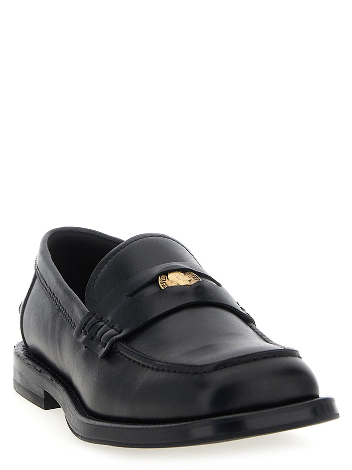 Men’s Moschino Black Velvet Leather Slip-on Loafers