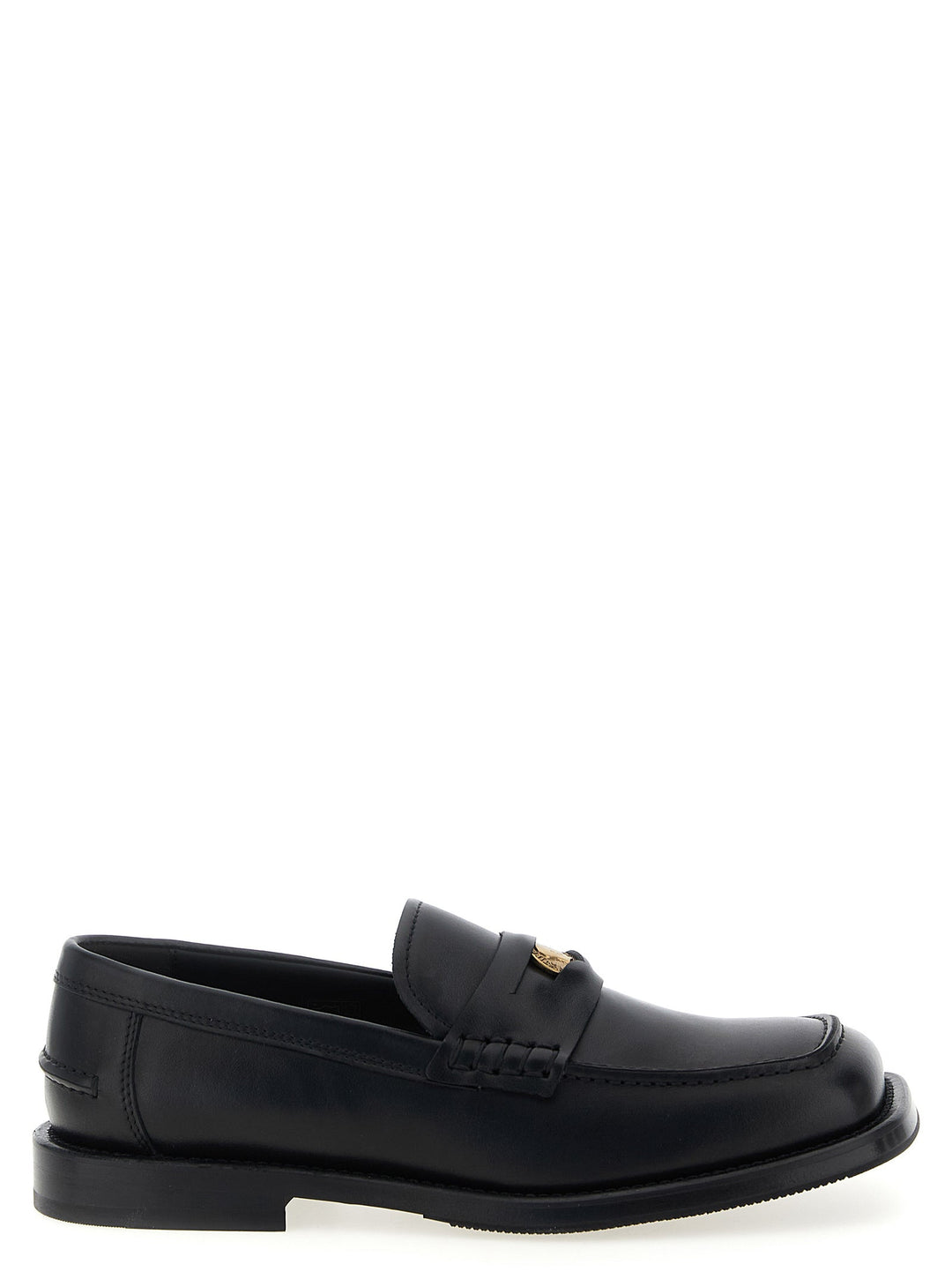 Men’s Moschino Black Velvet Leather Slip-on Loafers
