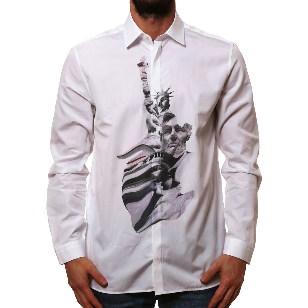 Neil Barrett White Cotton Dress Shirt