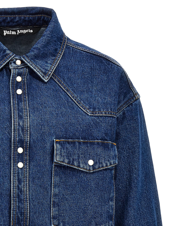 Men’s Palm Angels Blue Polyester Denim Jacket
